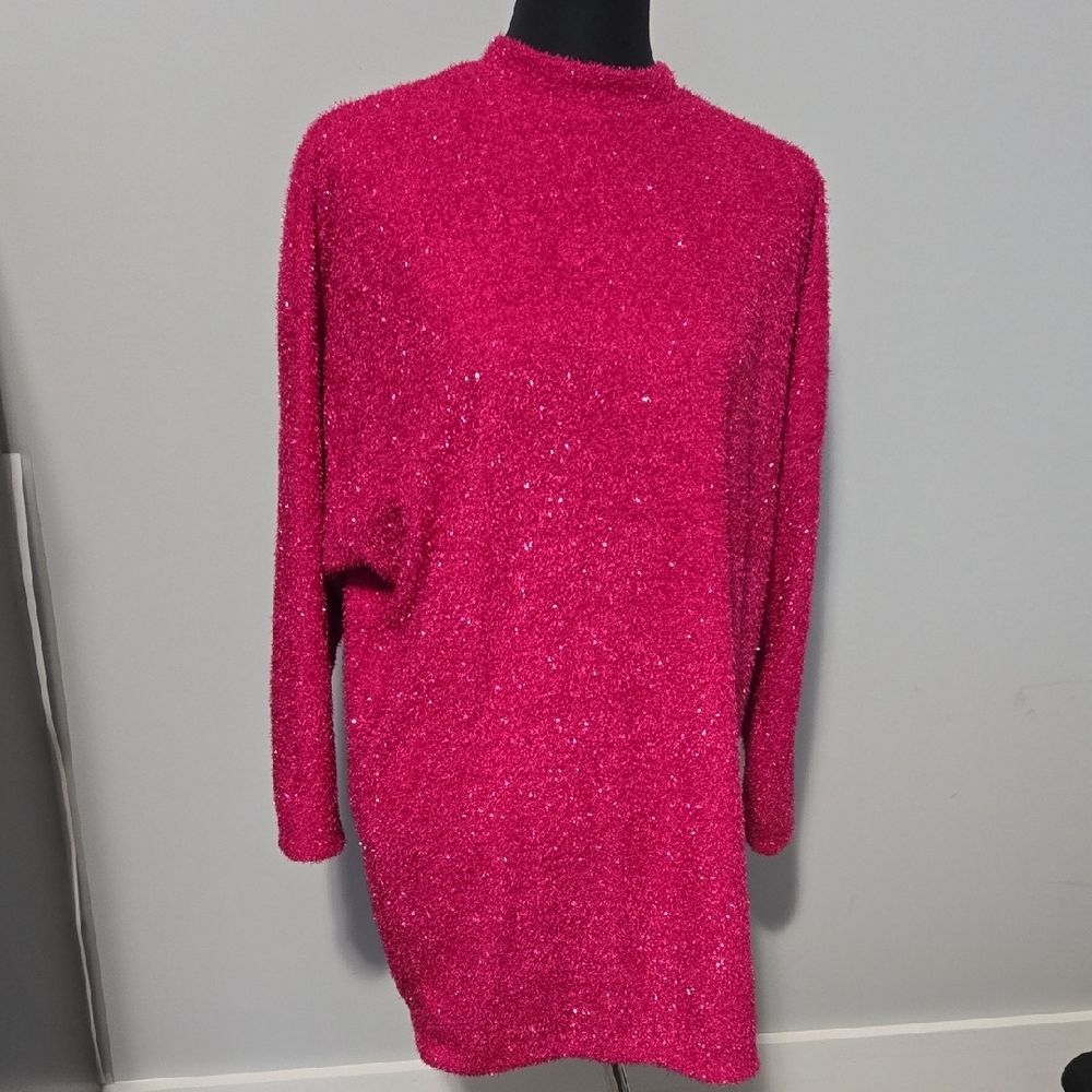 Elegant Pink Sweater Dress